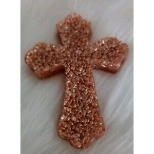 Car Freshie Hanging Air Freshener Black Cinnamon Scent Cross Gold New
